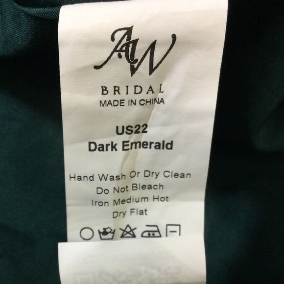 AW BRIDAL 22 3X plus Dark Emerald green bridesmaid guest maxi dress NEW B27 - Picture 9 of 9